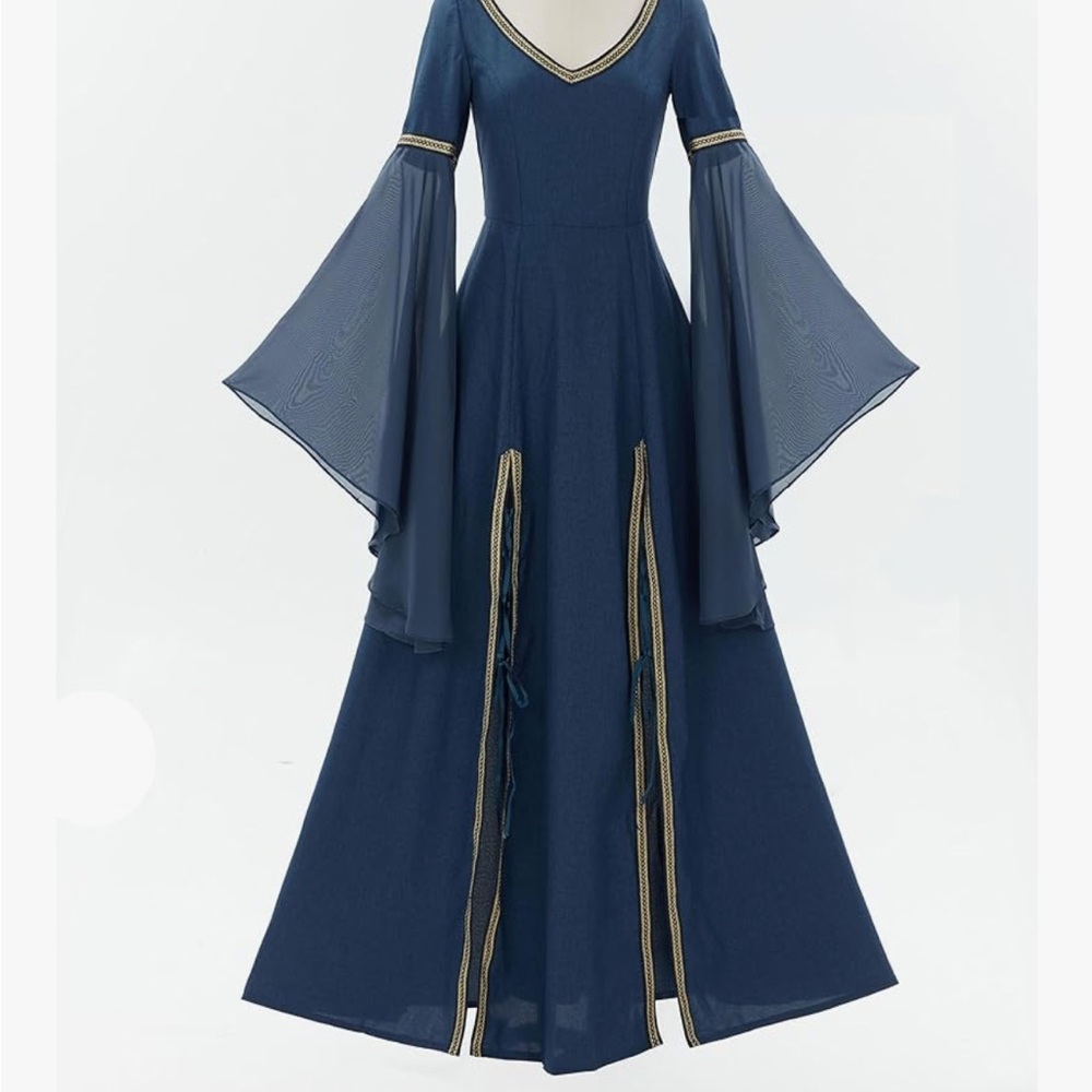 Medieval/Renaissance Navy Dress, M